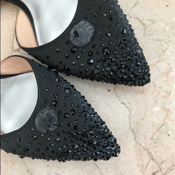 Badgley Miscka Women’s Haddie Loafer Flat Missing The Front Crystal Flower - Picture 7 of 16